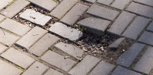 Broken paving
